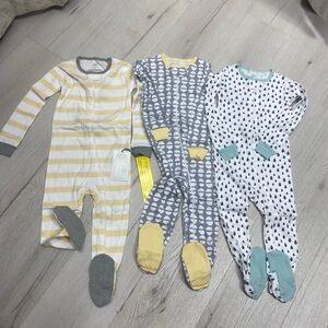 Cloud Island Kids Footies - Yellow, Gray, and Black Patterns
